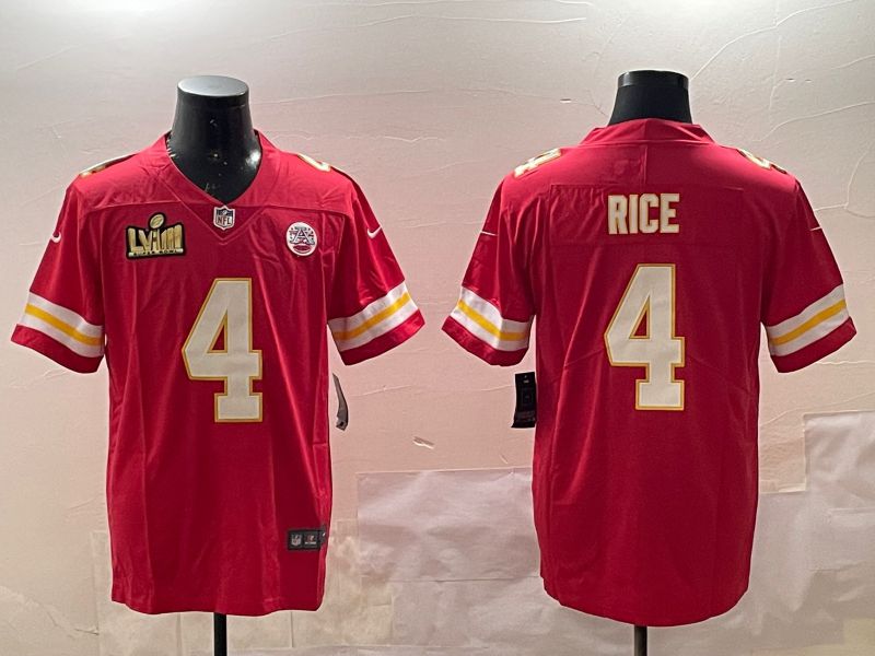 Men Kansas City Chiefs #4 Rice Red Second generations 2025 Nike Limited NFL Jersey style 4
